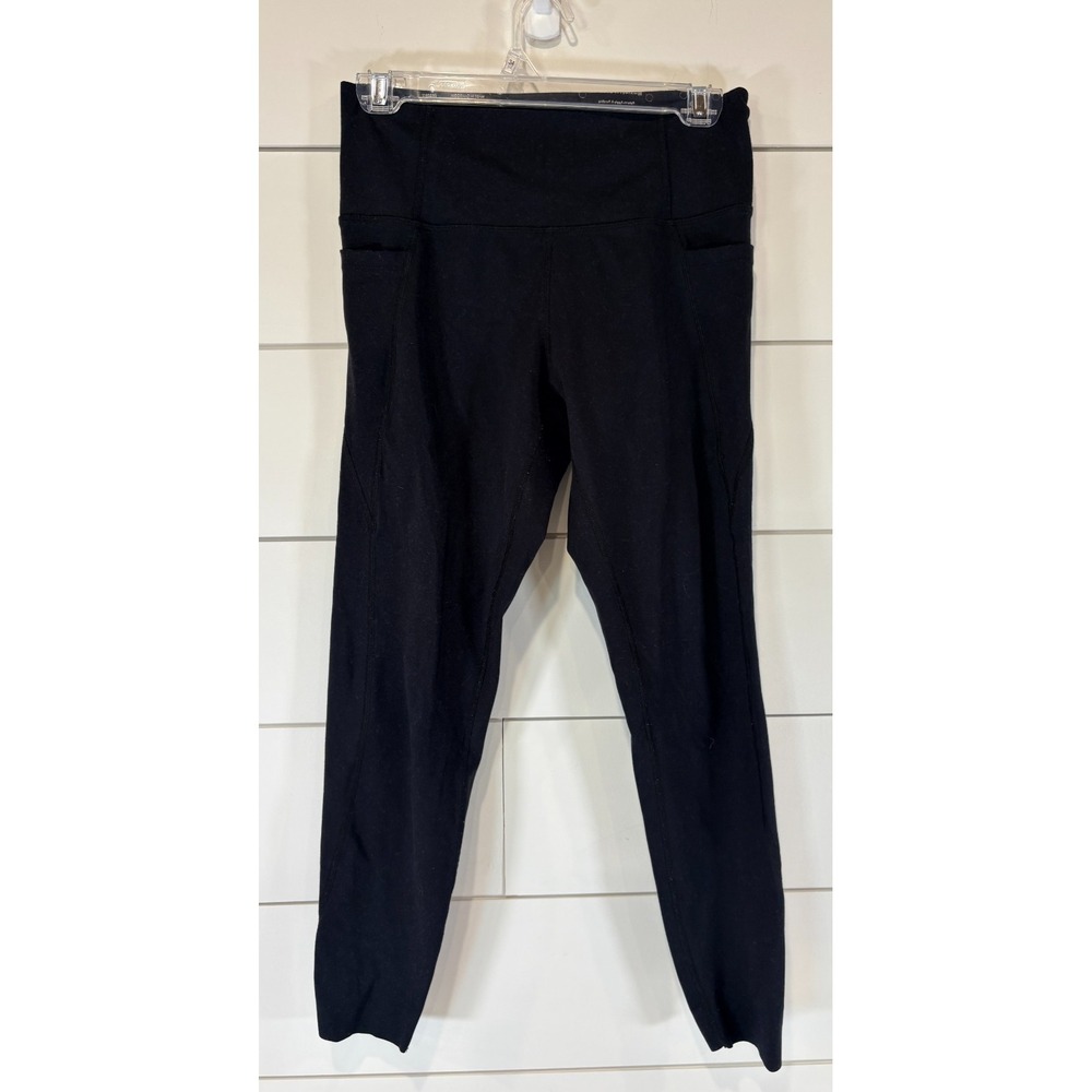 Danskin Womens Medium M Black Stretch Athleisure Yoga Pants w/ Rhinestone Accent